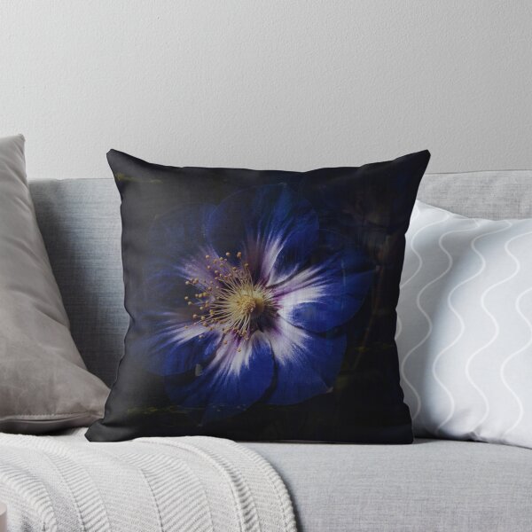 Item preview, Moody Sapphire Blue Flower Oil Painting Aesthetic designed and sold by WitchyBotanicaArt.