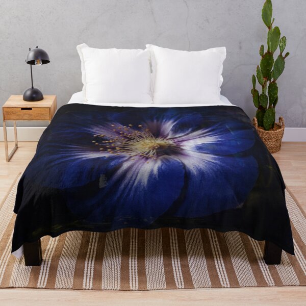 Item preview, Moody Sapphire Blue Flower Oil Painting Aesthetic designed and sold by WitchyBotanicaArt.