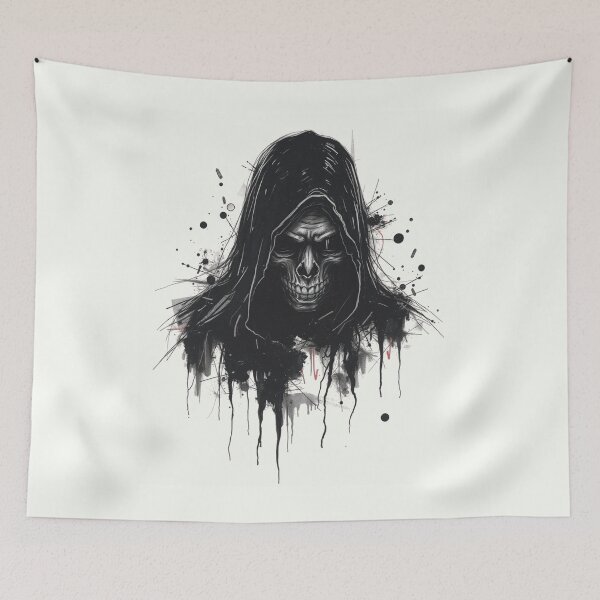 Item preview, Dark Grunge Hooded Grim Reaper Sketch designed and sold by ERODED SELF.