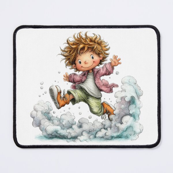 Item preview, CCute boyy running - whimsical design – whimsical design designed and sold by Lines, forms and colors.