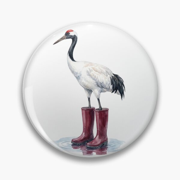 Item preview, Red Crowned Crane Boots designed and sold by Roy & Tiffany.