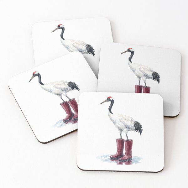 Item preview, Red Crowned Crane Boots designed and sold by Roy & Tiffany.