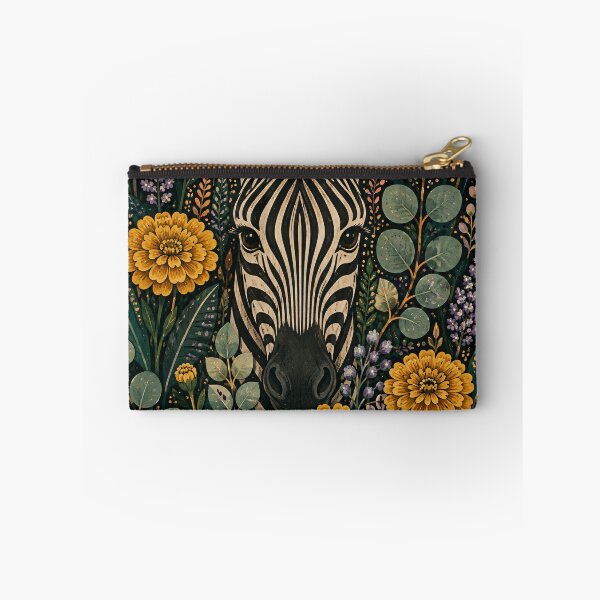 Item preview, Zebra Botanical Floral Dark Garden Illustration designed and sold by Jozefin's Studio.