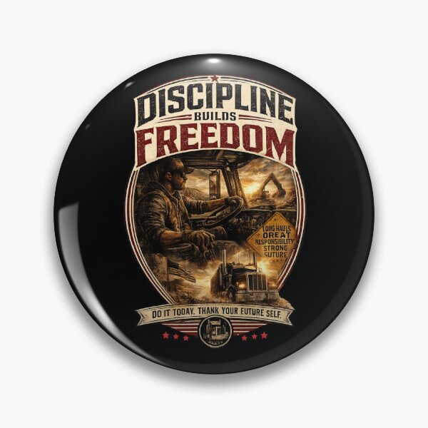 Item preview, Discipline Builds Freedom - Vintage Truck Driver Motivation T-Shirt designed and sold by DomKo10.