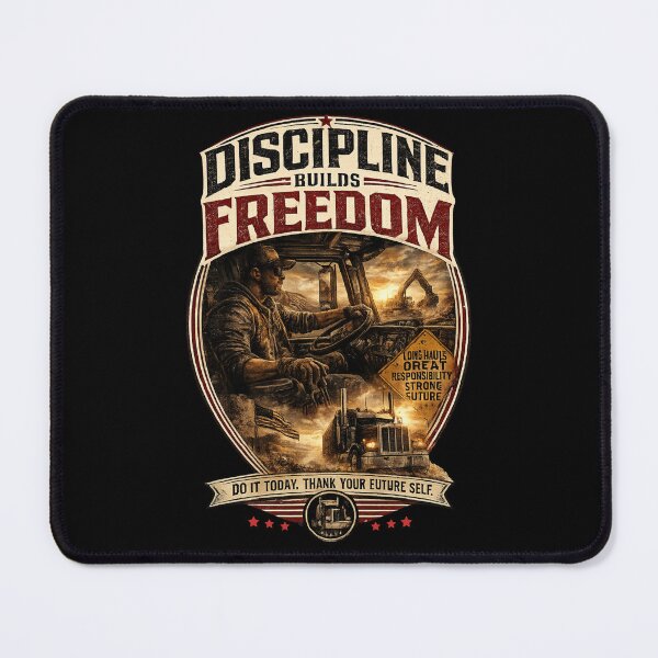 Item preview, Discipline Builds Freedom - Vintage Truck Driver Motivation T-Shirt designed and sold by DomKo10.