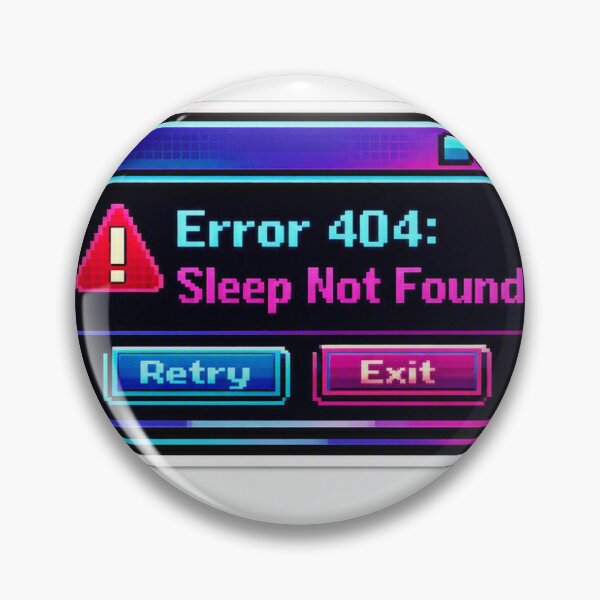 Item preview, Error 404 Sleep Not Found - Retro Pixel Art Vaporwave Cyberpunk Sticker designed and sold by synthesisnft.