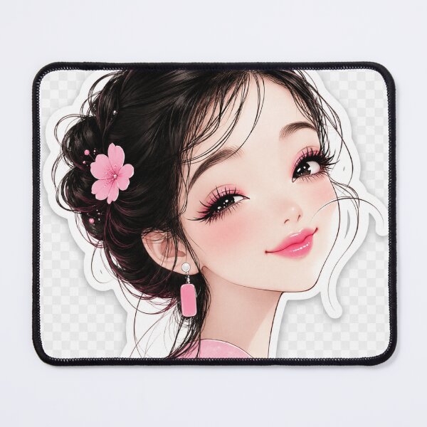 Item preview, Cute Pink Anime Girl Portrait Sticker designed and sold by Arts121.