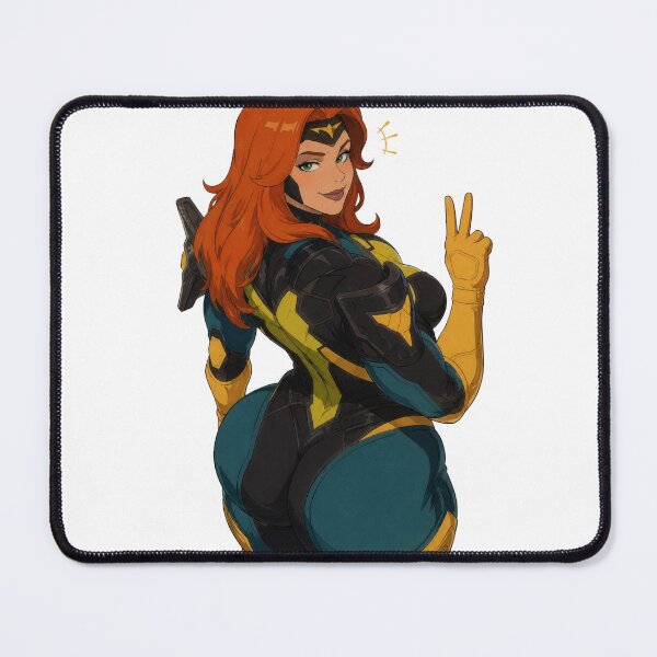Item preview, Retro Superheroine Pin Up – Redhead Comic Cartoon Glamour designed and sold by Hollow Moon Studios..