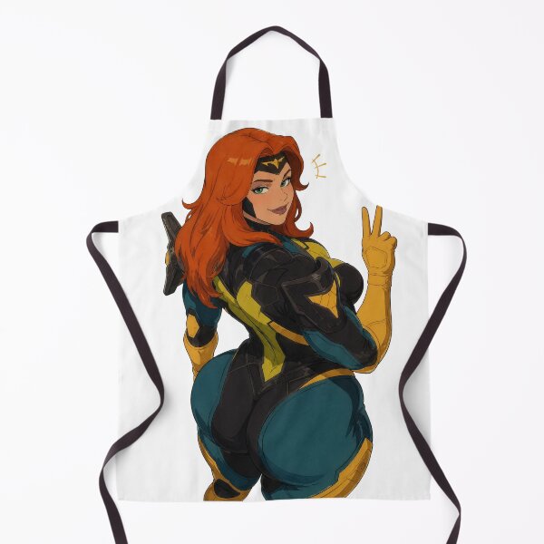 Item preview, Retro Superheroine Pin Up – Redhead Comic Cartoon Glamour designed and sold by Hollow Moon Studios..