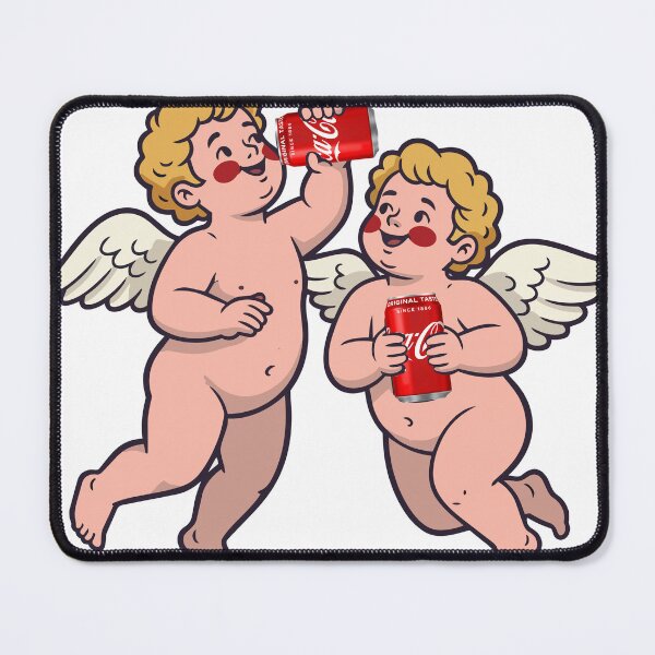Item preview, Cute Goth Cherubs Drinking Cola Sticker | Gothic Angel Illustration | Goth Attic designed and sold by gothattic.