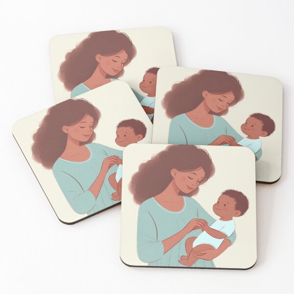 Item preview, Pure Connection: Minimalist Mother and BabyWarm Embrace: Mother and Baby in Pastel designed and sold by jo-e-basta.