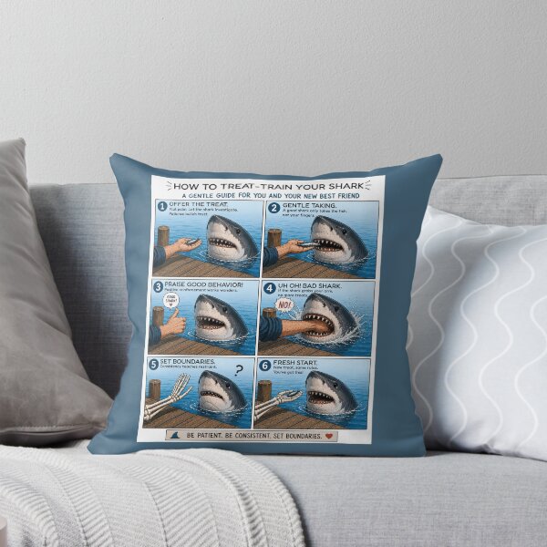Item preview, How to Treat Train Your Shark Funny Comic designed and sold by 3MillsDesign.