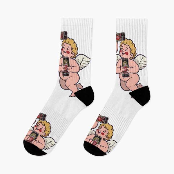 Item preview, Cute Goth Cherubs Drinking Energy Sticker | Gothic Angel Illustration | Goth Attic designed and sold by gothattic.