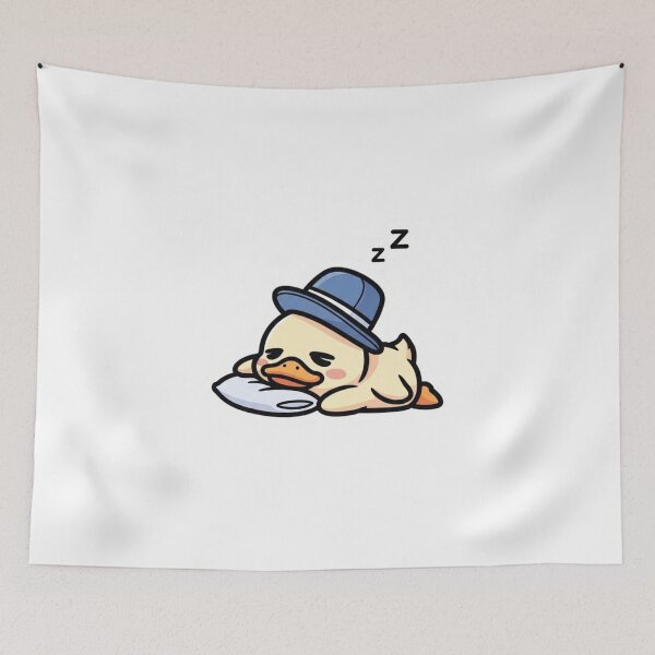 Item preview, Cute Sleeping Duck Sticker | Kawaii Sleepy Duck with Pillow | Adorable Nap Time Cartoon designed and sold by MMK1SHOP.