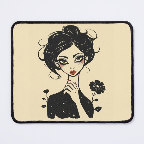 Item preview, Gothic Indie E Girl Portrait Sketch designed and sold by ERODED SELF.