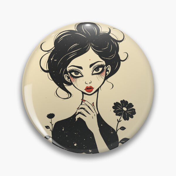 Item preview, Gothic Indie E Girl Portrait Sketch designed and sold by ERODED SELF.
