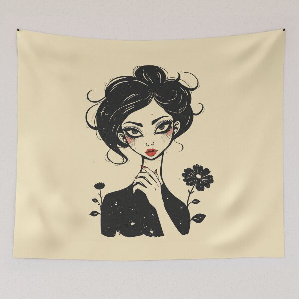 Item preview, Gothic Indie E Girl Portrait Sketch designed and sold by ERODED SELF.