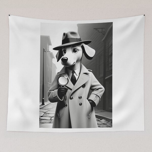 Item preview, Illustration - Stylized Investigator Dog, Homage to Classic Police Cinema designed and sold by World-Pets.