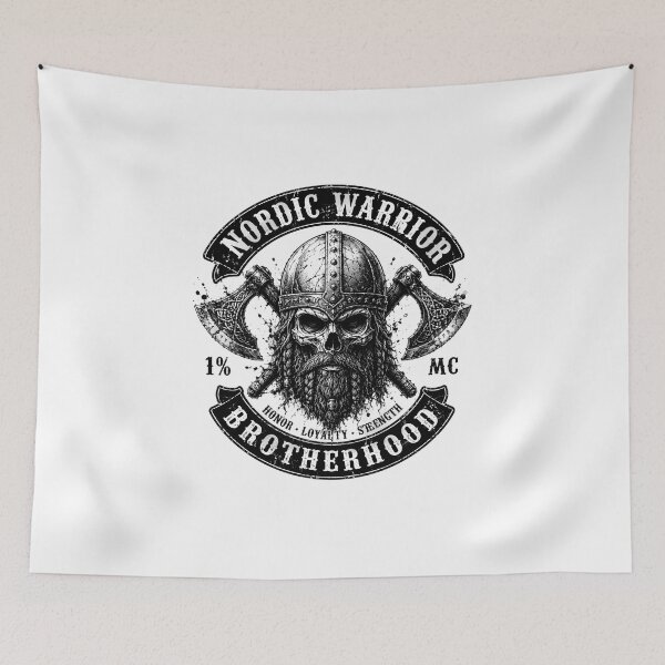 Item preview, Nordic Warrior Brotherhood – Viking Skull | Norse Warrior designed and sold by Bizon2910.
