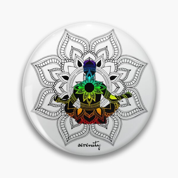 Item preview, Serenity Chakra Mandala - Male Figure in Lotus Pose designed and sold by TheThankfulTyne.
