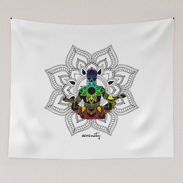 Item preview, Serenity Chakra Mandala - Male Figure in Lotus Pose designed and sold by TheThankfulTyne.