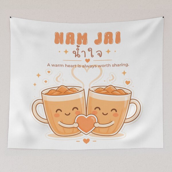 Item preview, Nam Jai | Share a Cup of Kindness – Thai Tea Illustration Thai Design | Soft Thailand™ designed and sold by CosmicQuietStudio.