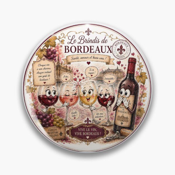 Item preview, Bordeaux toast with cute wine glasses designed and sold by NoExcusesTraveller .
