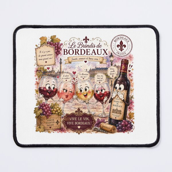 Item preview, Bordeaux toast with cute wine glasses designed and sold by NoEscusesTraveller .