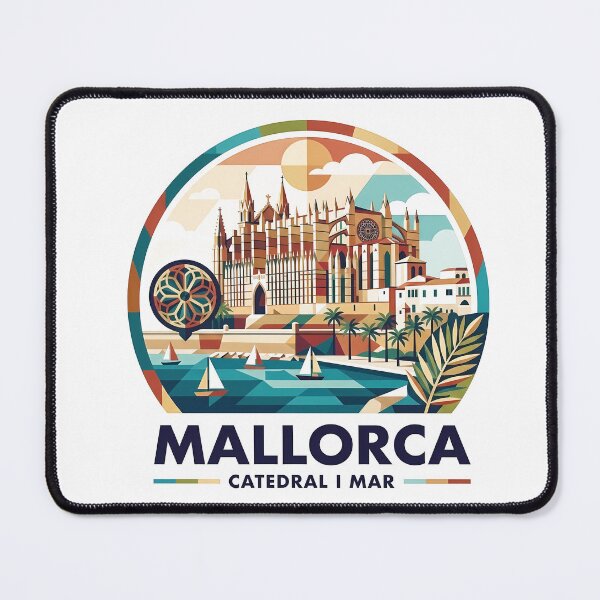 Item preview, Mallorca Spain Travel Souvenir - La Seu Cathedral & Mediterranean Coast Art designed and sold by OzzFrequency.