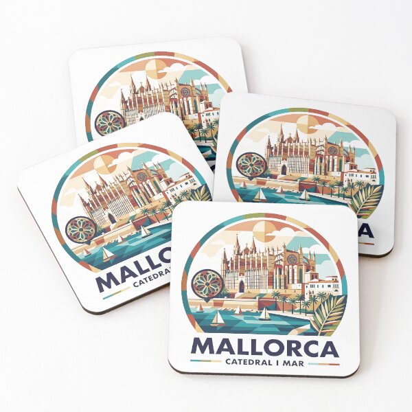 Item preview, Mallorca Spain Travel Souvenir - La Seu Cathedral & Mediterranean Coast Art designed and sold by OzzFrequency.