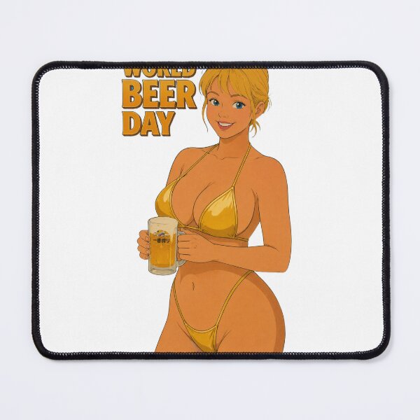Item preview, World Beer Day Pin Up Girl – Retro Cartoon Beer Babe designed and sold by  Hollow Moon Studios..