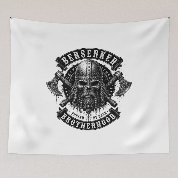 Item preview, Berserker – Fueled by Rage | Viking Skull Warrior designed and sold by Bizon2910.