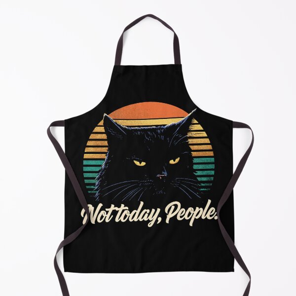 Item preview, Not Today People Black Cat Retro Funny Attitude designed and sold by GrinGalore.