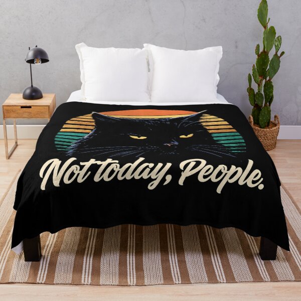 Item preview, Not Today People Black Cat Retro Funny Attitude designed and sold by GrinGalore.