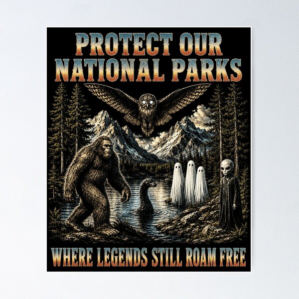 Item preview, Protect Our National Parks Cryptid designed and sold by OceanBandwear.