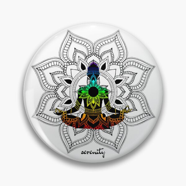 Item preview, Serenity Chakra Mandala - Female Figure in Lotus Pose designed and sold by TheThankfulTyne.