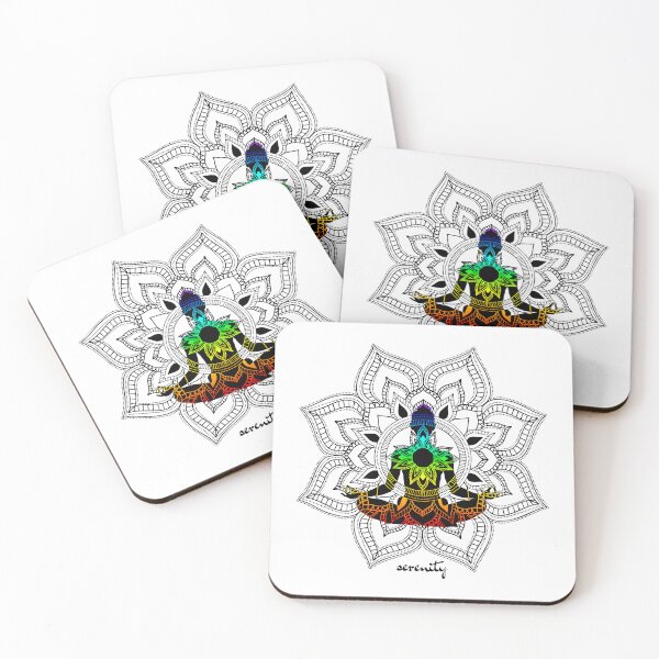 Item preview, Serenity Chakra Mandala - Female Figure in Lotus Pose designed and sold by TheThankfulTyne.