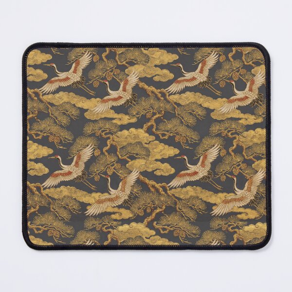 Item preview, Vintage Kacho-ga Red Crowned Crane and Pine Pattern designed and sold by ArtfulAlchemy1.