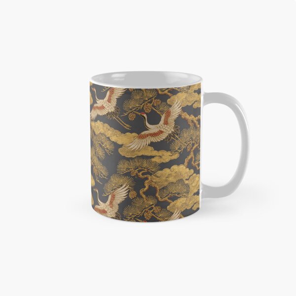 Item preview, Vintage Kacho-ga Red Crowned Crane and Pine Pattern designed and sold by ArtfulAlchemy1.