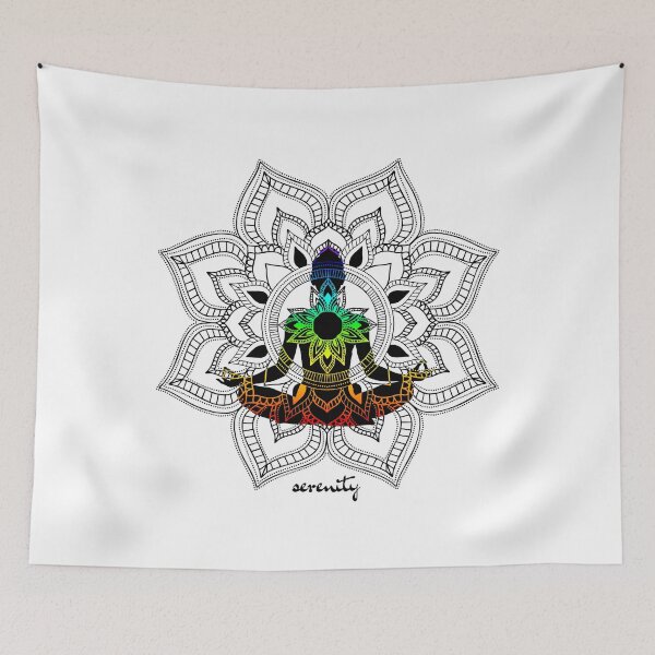 Item preview, Serenity Chakra Mandala - Female Figure in Lotus Pose designed and sold by TheThankfulTyne.