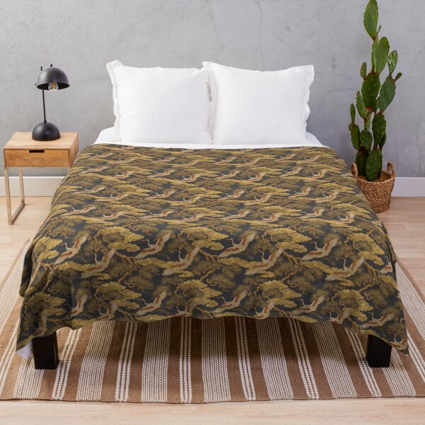 Item preview, Vintage Kacho-ga Red Crowned Crane and Pine Pattern designed and sold by ArtfulAlchemy1.
