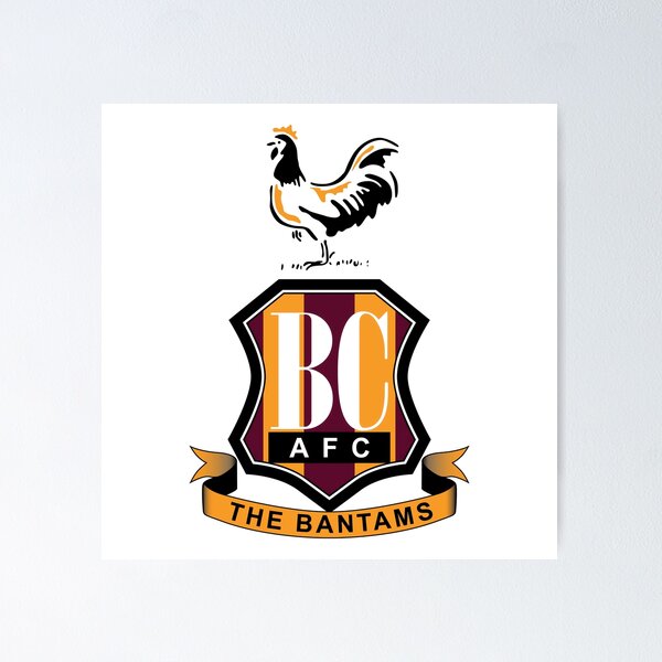 Item preview, Bradford City AFC The Bantams Football Logo Design designed and sold by alfistyahri7.