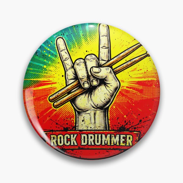 Item preview, Rock Drummer | Vintage Design Hand with Retro Drumsticks designed and sold by AstronautMerch.