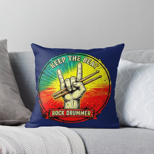 Item preview, Rock Drummer | Vintage Design Hand with Retro Drumsticks designed and sold by AstronautMerch.