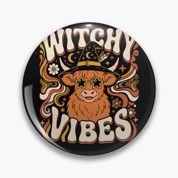 Item preview, Highland Cow Witch Halloween Spooky Vibes Retro Groovy designed and sold by MTRBSK11.
