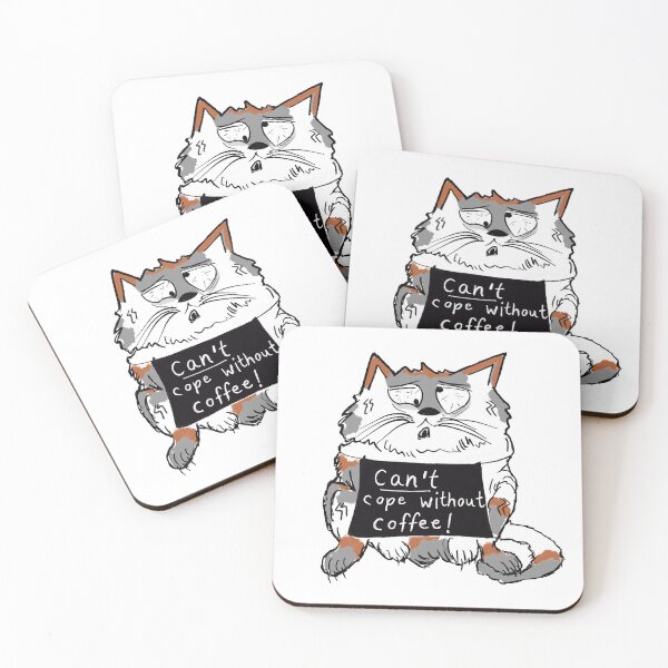 Item preview, Dysregulated Calico cat states "Can't cope without coffee!" designed and sold by KPlayerAdhder.