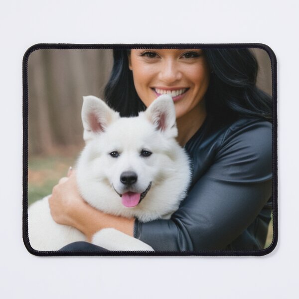 Item preview, Portrait - Woman and Samoyed Dog, Joyful Autumnal Bond designed and sold by World-Pets.