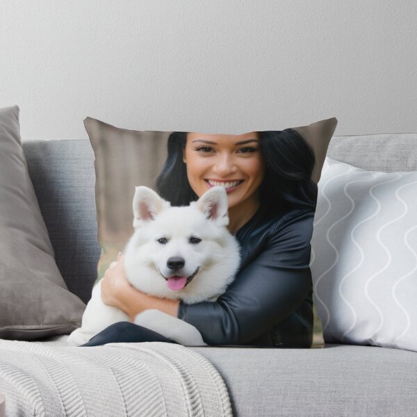 Item preview, Portrait - Woman and Samoyed Dog, Joyful Autumnal Bond designed and sold by World-Pets.