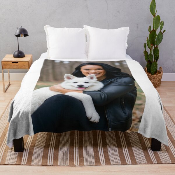 Item preview, Portrait - Woman and Samoyed Dog, Joyful Autumnal Bond designed and sold by World-Pets.