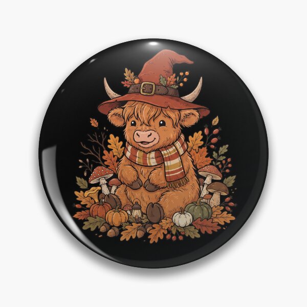 Item preview, Highland Cow Witch Halloween Cozy Cottagecore Autumn Fall designed and sold by MTRBSK11.